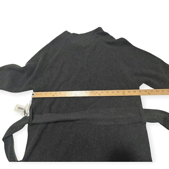 BROCHU WALKER The Leith Belted Knit Dress In Dark Charcoal Melange, Size L, NWT - Picture 14 of 15